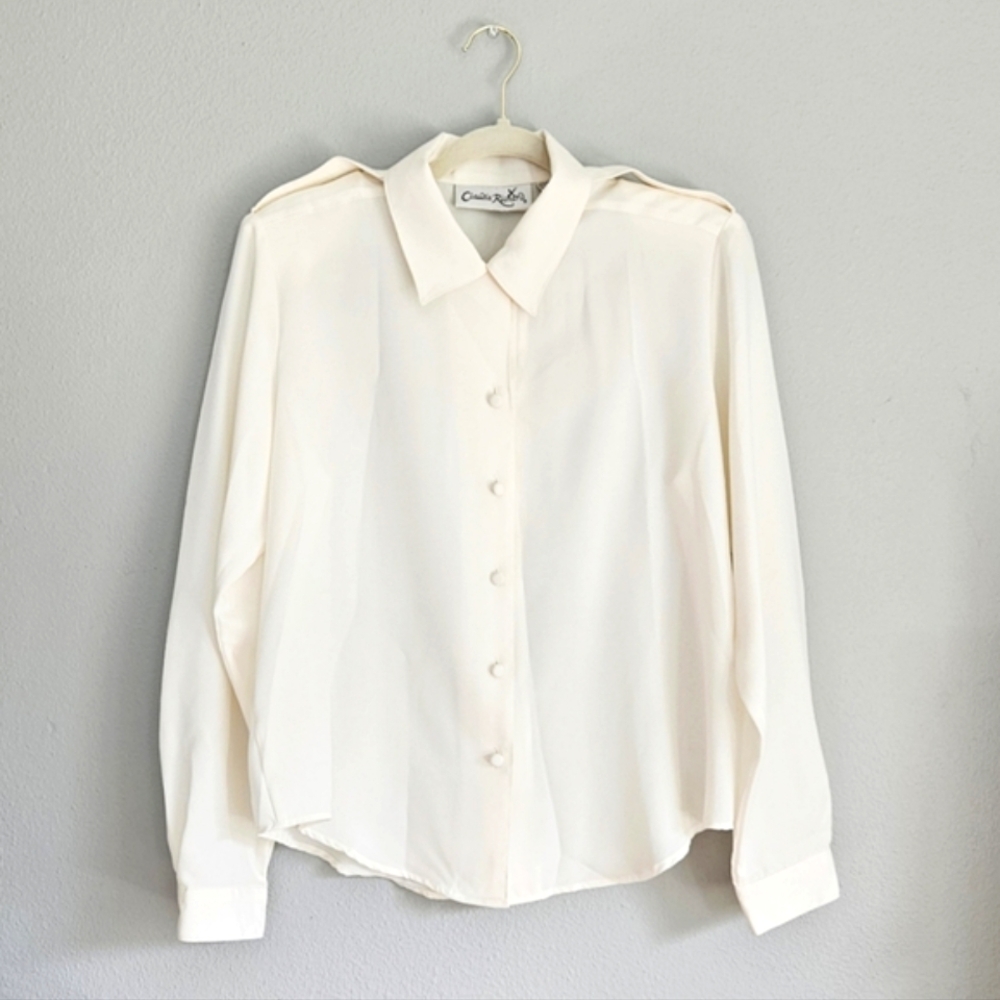 VINTAGE Claudia Richard Blouse in White